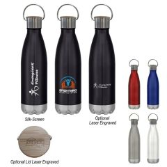 16 Oz Urban Stainless Steel Bottle With Bamboo Lid
