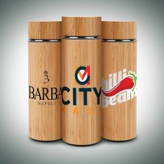 16 Oz Vacuum-Sealed Eco Bamboo Bottle