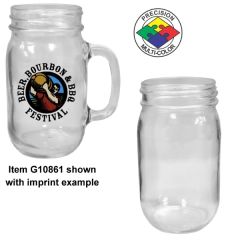 16 Oz Mason Jar Glass Mug,no Handle, Spot Color