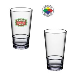 16 Oz Stackable Clear Acrylic Pint Glass
