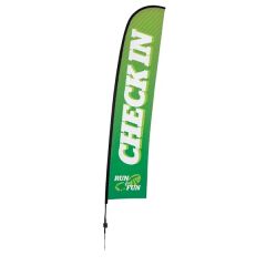 17 Ft Premium Blade Sail Sign Flag, 1-Sided, Ground Spike