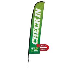 17 Ft Premium Blade Sail Sign Flag, 2-Sided, Ground Spike