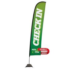 17 Ft Premium Blade Sail Sign Flag, 2-Sided, Scissor Base