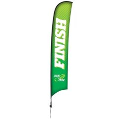 17 Ft Premium Razor Sail Sign Flag, 1-Sided, Ground Spike