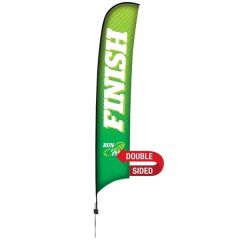 17 Ft Premium Razor Sail Sign Flag, 2-Sided, Ground Spike
