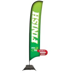 17 Ft Premium Razor Sail Sign Flag, 2-Sided, Scissor Base