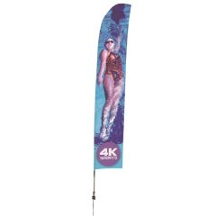17 Ft Streamline Blade Sail Sign Flag, 1-Sided, Ground Spike