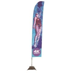 17 Ft Streamline Blade Sail Sign Flag, 1-Sided, Scissor Base