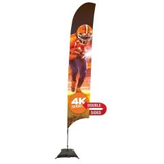 17 Ft Streamline Razor Sail Sign Flag, 2-Sided, Scissor Base