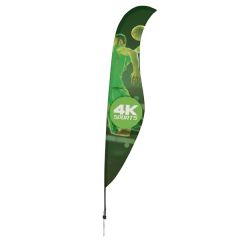 17 Ft Streamline Sabre Sail Sign Flag, 1-Sided, Ground Spike
