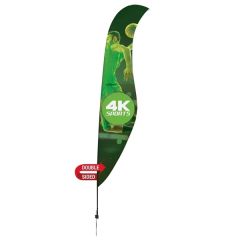 17 Ft Streamline Sabre Sail Sign Flag, 2-Sided, Ground Spike