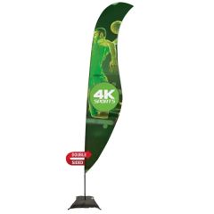 17 Ft Streamline Sabre Sail Sign Flag, 2-Sided, Scissor Base
