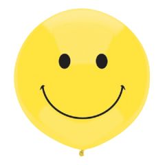 17 Inch Stock Printed Smile Face Balloon