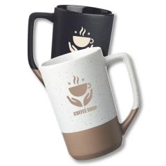17 Oz Speckle Glazed Two Tone Ceramic Mug