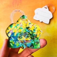 1/8 Inch Acrylic Cracked Ice Holographic Writeable Luggage Tag