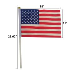 18 Inch X 12 Inch Double Side Custom Hand Held Stick Flags