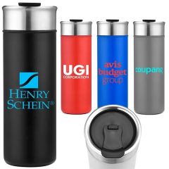 18 Oz Double-Wall Insulated Stainless Steel Tumbler With Flip