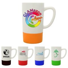 18 Oz Silicone Base Ceramic Dishwasher-Safe Mug With Handle