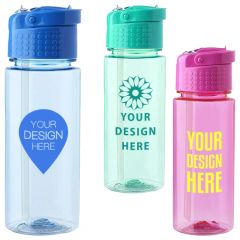 18 Oz Transparent Plastic Water Bottle W/ Carrying Handle