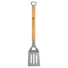 19 1/4 Inch Bamboo Barbeque Spatula With Bottle Opener