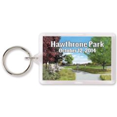 1.375 Inch X 2.125 Inch Rectangle Acrylic Key Ring