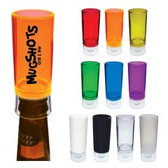 1.5 Oz Colored Plastic Bottle Top Shooter Shot Glass
