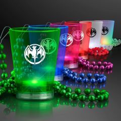 1.5 Oz Light Up Shot Glass On Party Bead Necklaces