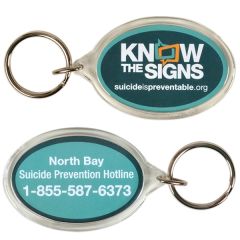 1.625 Inch X 2.3125 Inch Oval Acrylic Key Ring