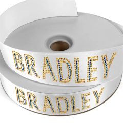 1 1/2 Inch Badge Satinch Ribbon - 50yd Roll - Sparkle