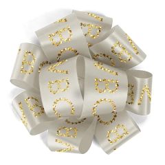 1 1/2 Inch Badge Satin Bow - Sparkle
