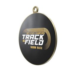 1 1/2 Inch Express Brass Medal In Gold