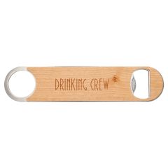 1 1/2 Inch X 7 Inch Bottle Opener With Wood Veneer