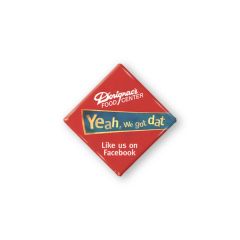 1 1/2 Inch  Diamond Shape Button Full Color W/Safety Pin