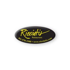 1 1/2 Inch X 6 Inch Oval Domed Decal Full Color