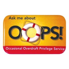 1 3/4 Inch X 2 3/4 Inch  Round Rectangle Button W/Safety Pin