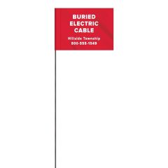 1-Color 2.5 Inch Custom Marking Flag With Wire Staff