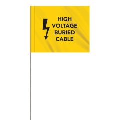 1-Color 4 X 5 Inch Custom Marking Flag With 24 Inch Wire Staff