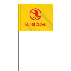 1-Color 4 X 5 Inch Custom Marking Flag With 36 Inch Wire Staff