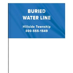1-Color 5 X 8 Inch Custom Marking Flag With 36 Inch Wire Staff