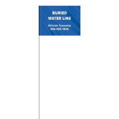 1-Color Custom Marking Flag W/11.5 Inch Plastic Staff