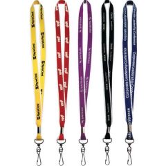 1 Inch White Border Silk Screen Lanyard