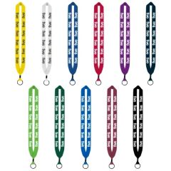 1 Inch Cotton Lanyard W/ Metal Crimp & Split-Ring