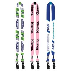 1 Inch Double Ended Dye-Sublimated Lanyard With Metal Crimp & Me