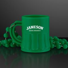 1 Oz Green Mug Shot Glass On Bead Necklace