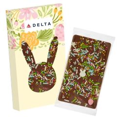 1 Oz Chocolate Bar With Bunny Window -Spring Sprinkles