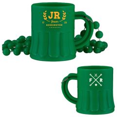 1 Oz Green Mug Shot Glass On Bead Necklace