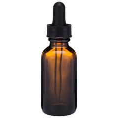 1 Oz Round Bottle With Black Dropper Cap