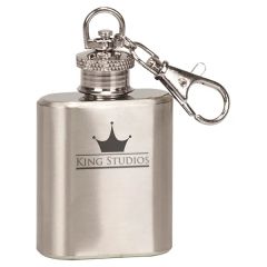 1 Oz Stainless Steel Flask Keychain