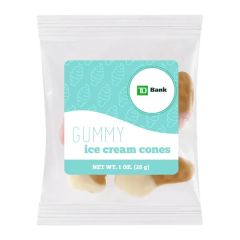 1 Oz Summer Promo Snax Bags - Gummy Ice Cream Cones