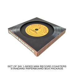 1-Sided Mini Record Coasters - Sets Of 6 - Standard Boxes